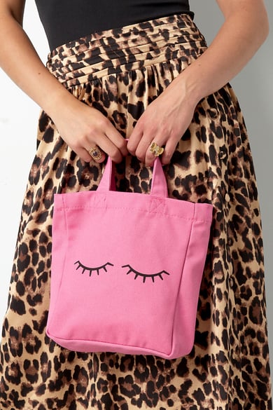 Canvas tas wimpers-roze