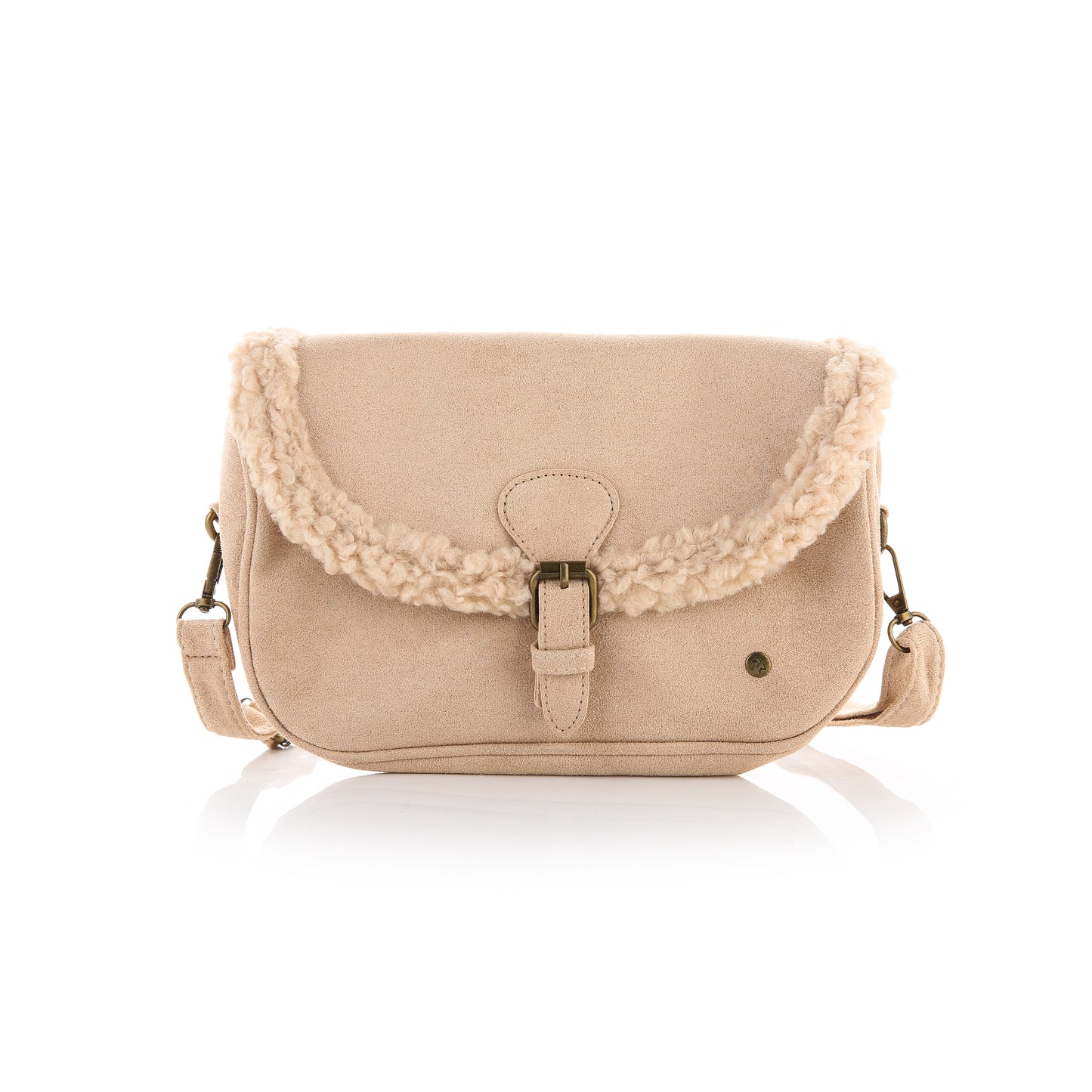 Schoudertas/crossbody met fluffy rand