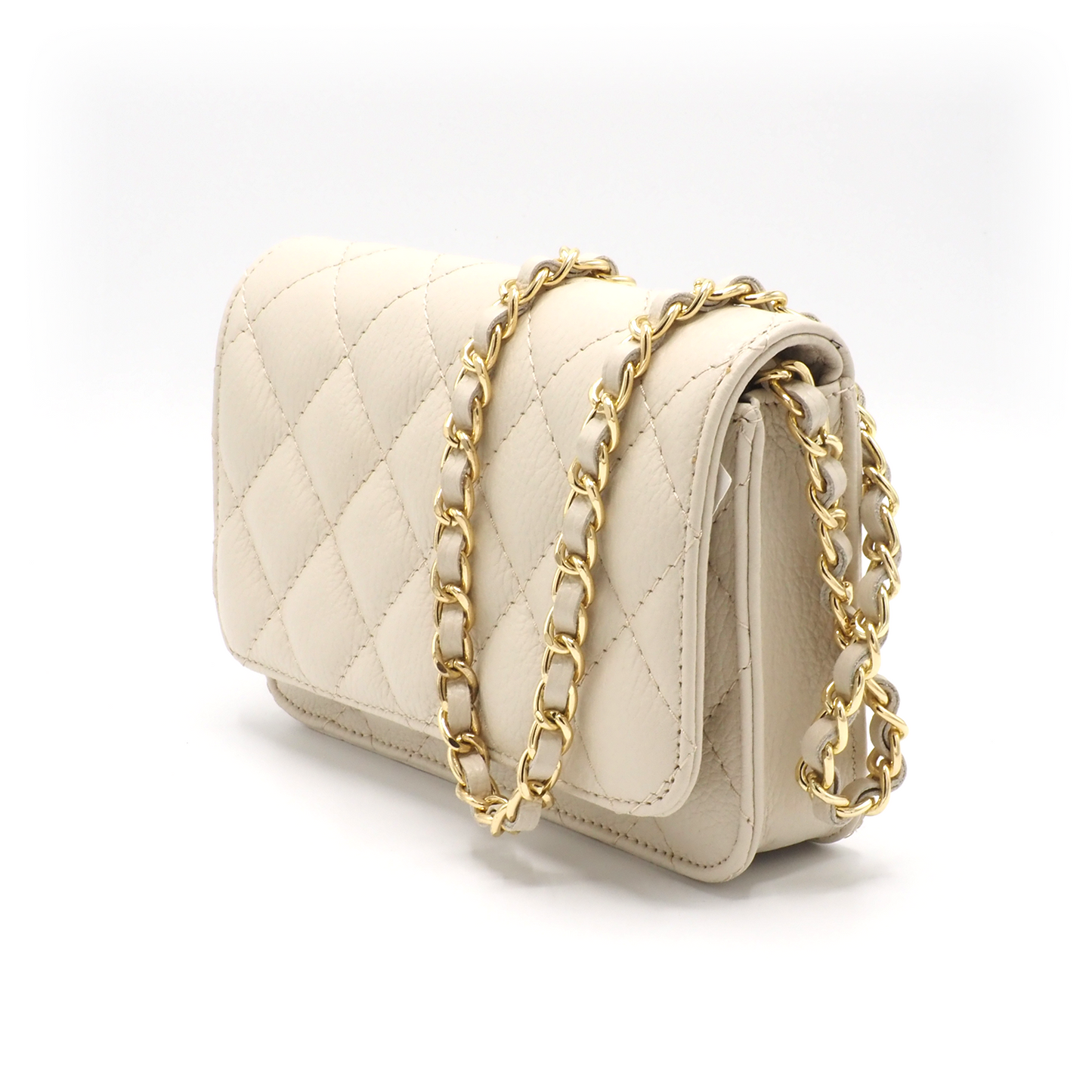 Leren schoudertas met stiksels