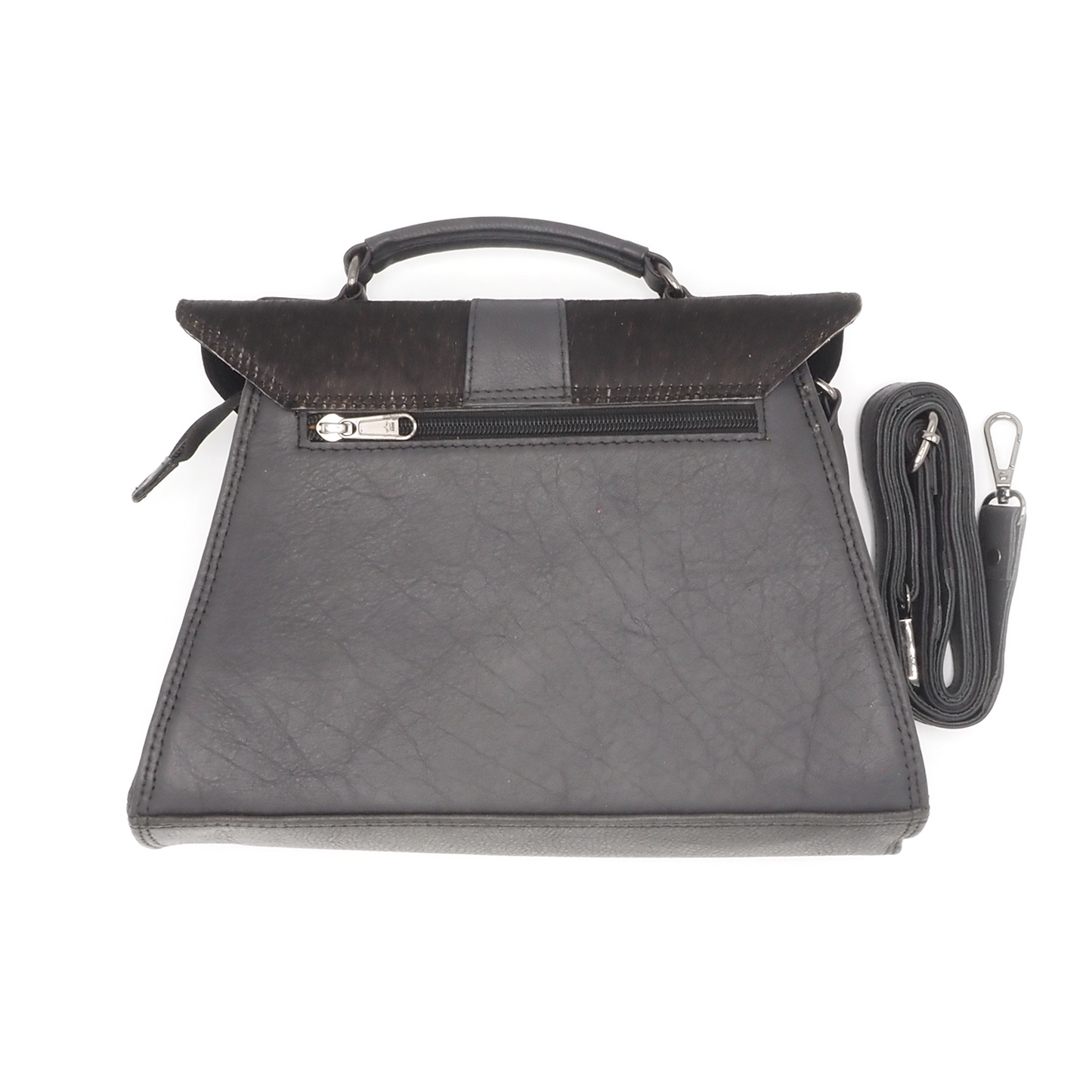 Leren handtas/crossbody met koeienhuid