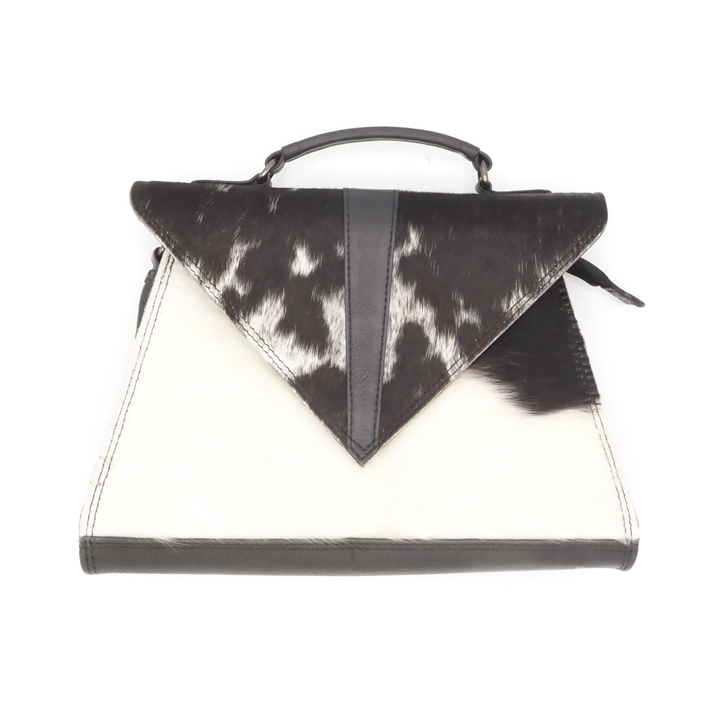 Leren handtas/crossbody met koeienhuid