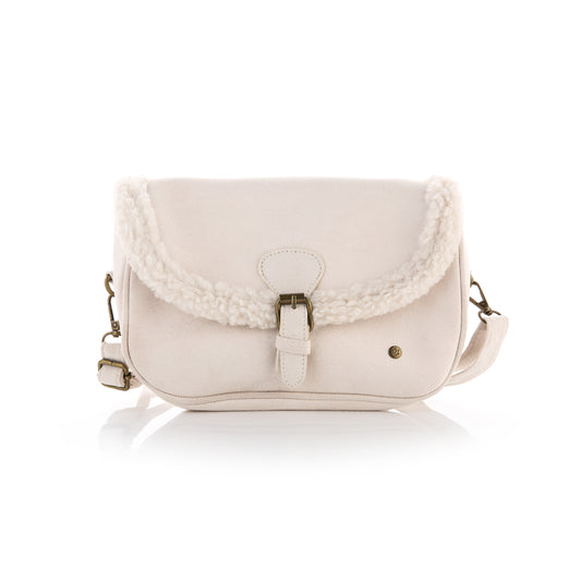 Schoudertas/crossbody met fluffy rand