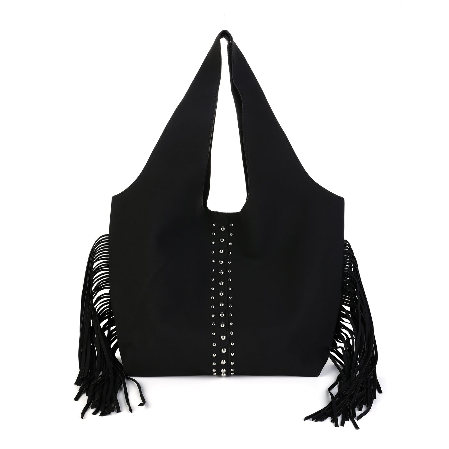 Schoudertas PU met studs en franje