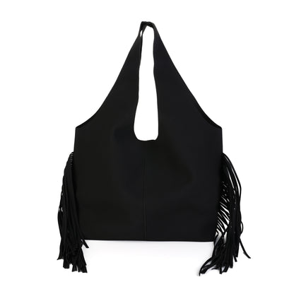 Schoudertas PU met studs en franje