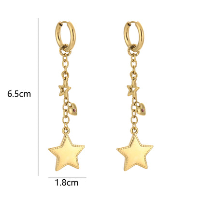 Oorbellen hangers ster nikkelvrij/RVS