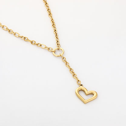 Goudkleurige ketting hart stainless steel
