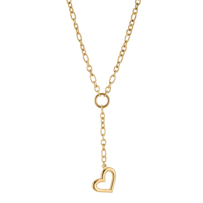Goudkleurige ketting hart stainless steel