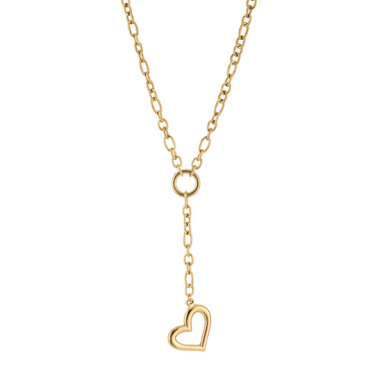 Goudkleurige ketting hart stainless steel
