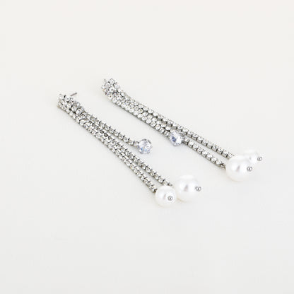 Strass oorbellen met parels