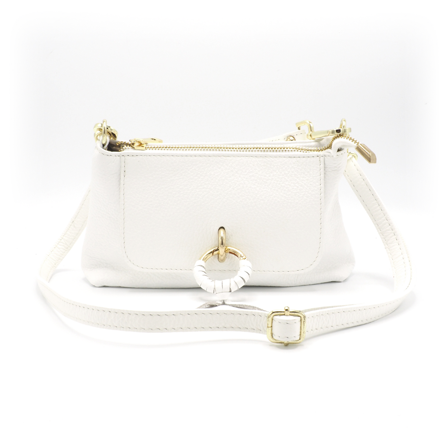 Leren witte damestas