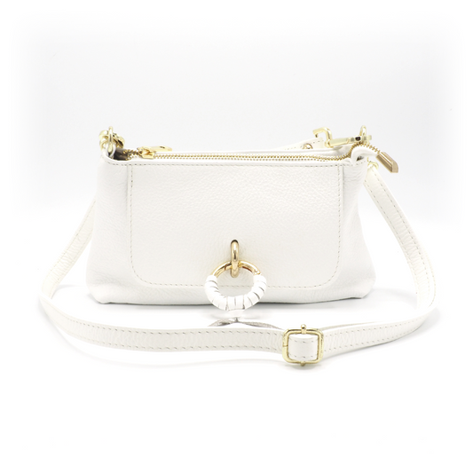 Leren witte damestas