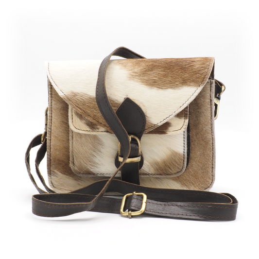 Leren koeienhuid schoudertas/crossbody
