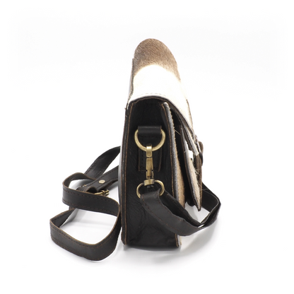 Leren koeienhuid schoudertas/crossbody
