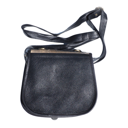Lederen crossbody tas met koeienhuid en gesp