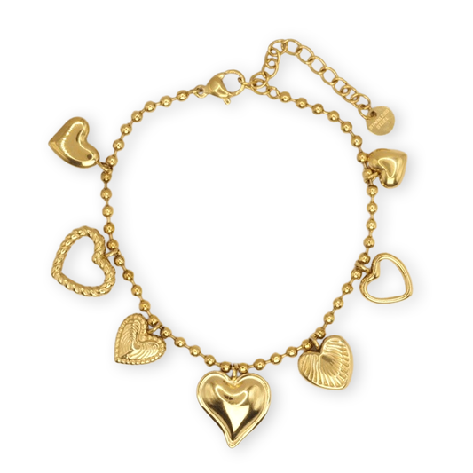 Bedelarmband hart stainless steel