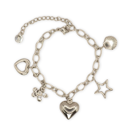 Bedelarmband hart/ster stainless steel