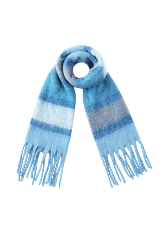 Heerlijke warme grote wintersjaal blauw