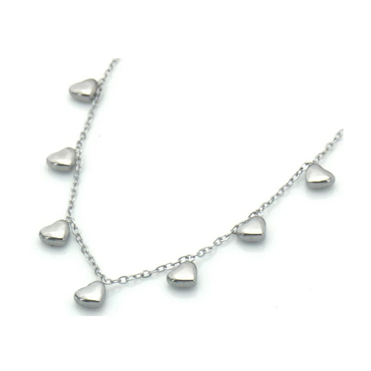 Ketting hartjes stainless steel