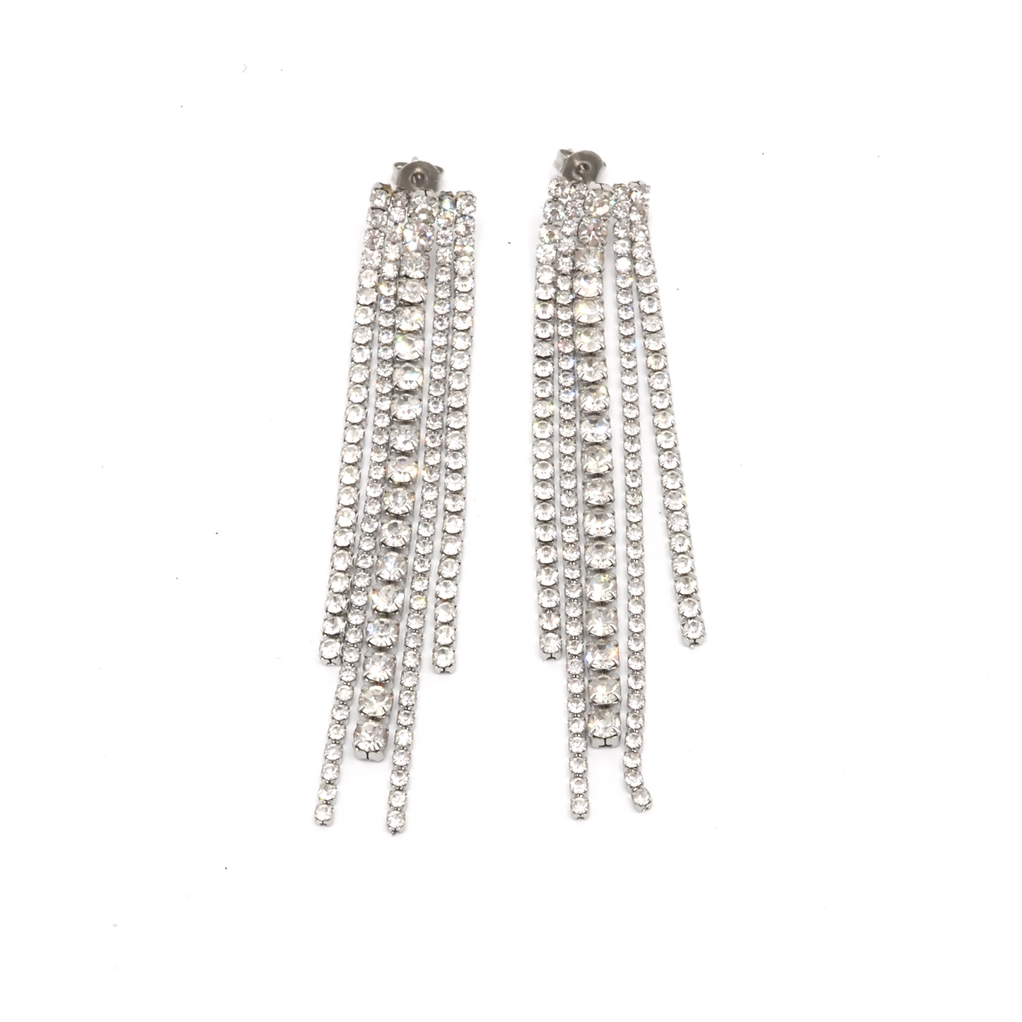 Oorbellen hangers strass stainless steel