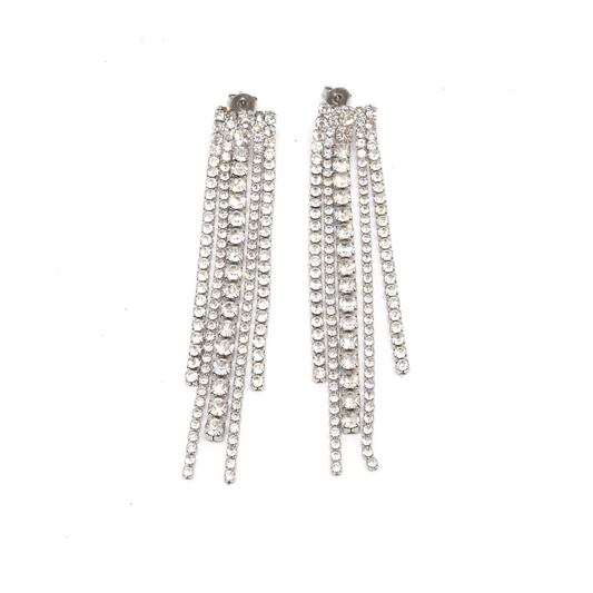 Oorbellen hangers strass stainless steel