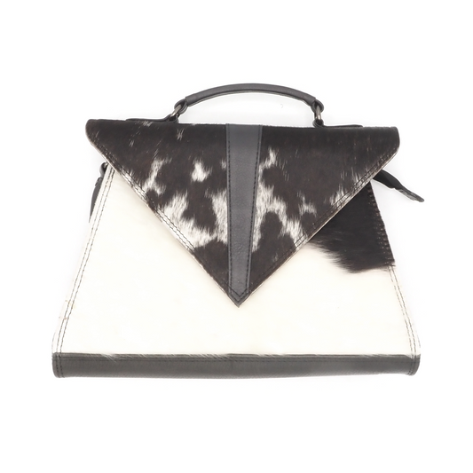 Leren handtas/crossbody met koeienhuid